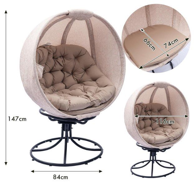 💺 olofable drehbarer Korbsitz im Metallrahmen für 150,41€ (statt 169€)