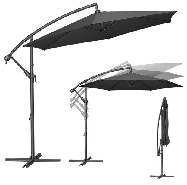 🌞 SONGMICS Ampelschirm 300cm mit Kurbel & Kreuzfuß für 52,99€ (statt 80€)