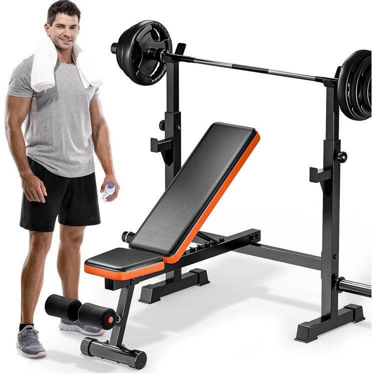 💪 XDDIAS verstellbare Hantelbank, Flach-/Schrägbank mit Squat Rack für 64,99€ (statt 130€)