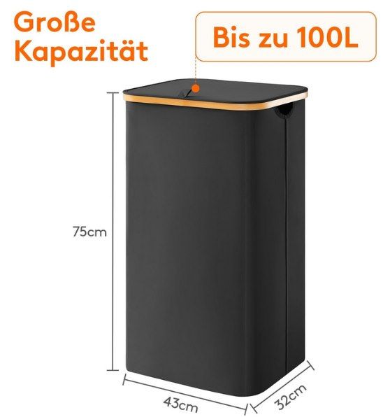 🧺 Lifewit 100L Wäschekorb mit Deckel für 13,13€ (statt 18€)