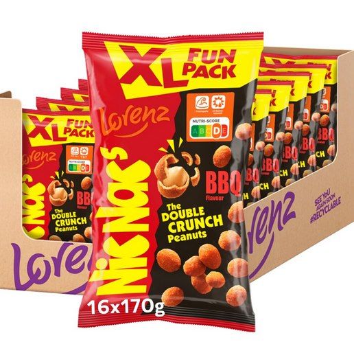2,7kg! 🥜 16x NicNac’s XL Fun BBQ (je 170g) ab 31,97€ (statt 48€) – nur 1,99€ pro Tüte