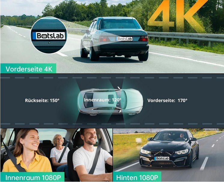🚗 Botslab G980H 3 Kanal 4K+1080P+1080P Dashcam mit GPS für 133,99€ (statt 160€)