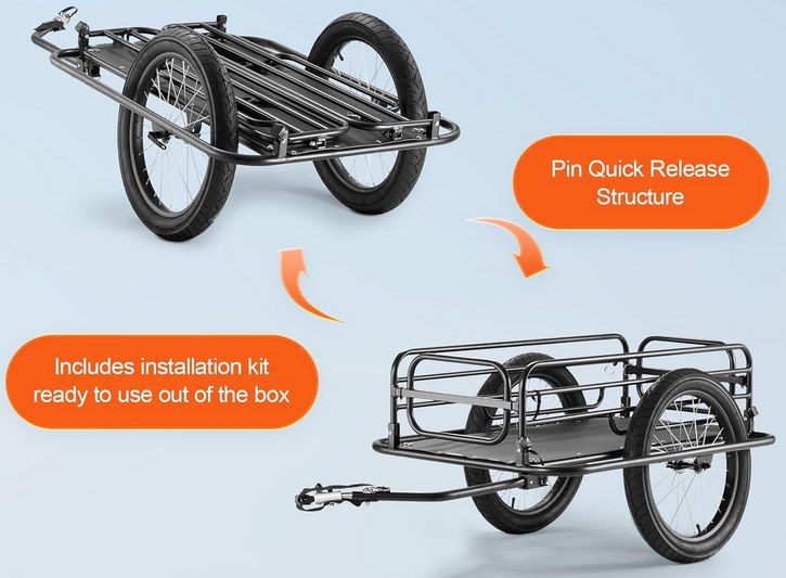 🚴‍♂️ VEVOR Fahrrad Lastenanhänger bis 125kg für 105€ (statt 149€)