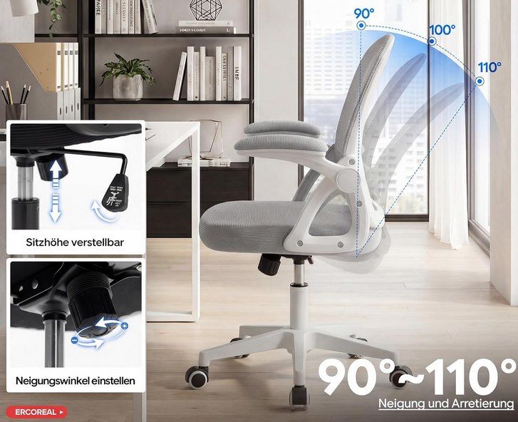 💺 Ergoreal ergonomischer Bürostuhl mit verstellbaren Lehnen für 41,49€ (statt 83€)