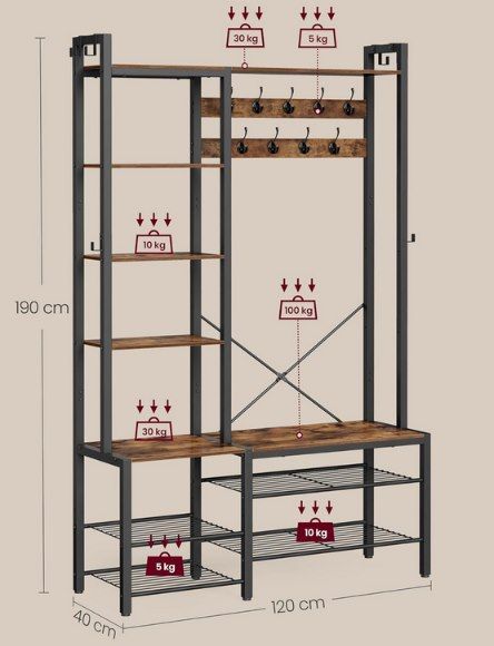 🧥 VASAGLE Garderobenständer mit Schuhbank für 65,99€ (statt 90€)