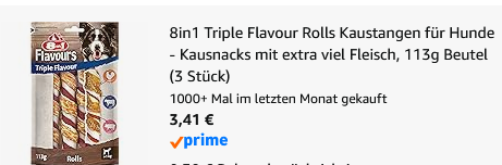 🐓🐖🐄💨 8in1 Triple Flavour Rolls Kaustangen 🐕 3er Pack ab 3,41€ (statt 8€) 🐓🐖🐄💨 8in1 Triple Flavour Rolls Kaustangen 🐕 3er Pack ab 3,41€ (statt 8€)