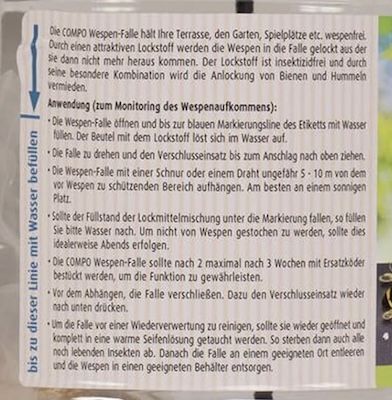 🐝 COMPO Wespen Falle, Insektizidfrei, ab 3,70€ (statt 5€)   Prime