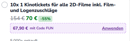 📽️🍿 Cinemaxx: 11x Klassisches oder Supersparpreis Ticket ab 67,90€ (statt 150€)