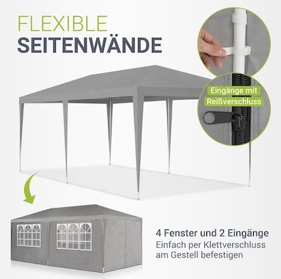 🎉 Juskys Partyzelt mit Stahlgerüst, 300 x 600 cm für 59,99€ (statt 80€)