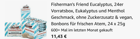 24er Pack Fishermans Friend Eucalyptus & Menthol ab 11,43€ (statt 24€)
