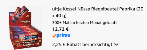 🌶️ 20er Pack ültje Kessel Nüsse Paprika ab 12,72€ (statt 20€)