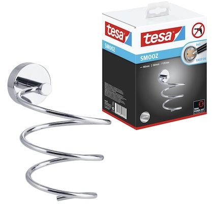 👩‍🦰 tesa SMOOZ Föhnhalter verchromt, ohne Bohren für 15€ (statt 33€)