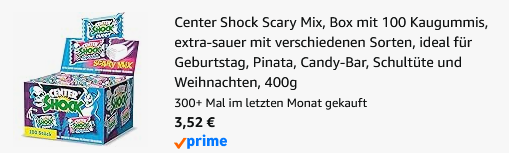 🍬 Center Shock Scary Mix   Box mit 100 Kaugummis ab 3,52€ 💥 (statt 7€)
