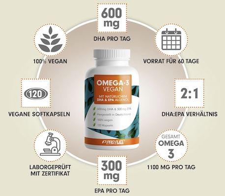 💊 120er Pack Omega 3 vegan Kapseln, hochdosiert ab 30,56€ (statt 40€)