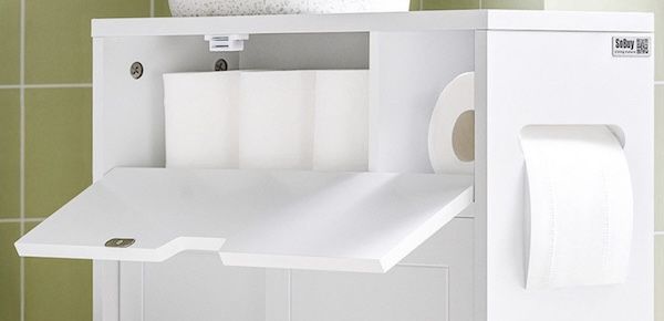 🛀 SoBuy Nischenregal / Badrollwagen mit 2 Schiebetüren für 33,78€ (statt 59€)