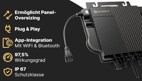 ⚡️ Solakon Balkonkraftwerk inkl. 800 Watt Wechselrichter + 2x 500W Solarmodule für 246,95€ (statt 320€)