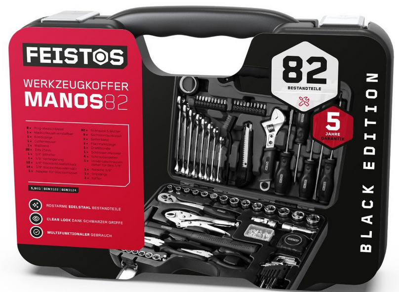 Feistos Manos Werkzeugkoffer 82 Teile für 49,90€ (statt 59€)