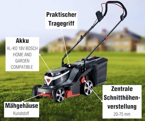 🔥 Nur 3 Stück 🌱 AL KO 3.22 Li Easy Solo Akku Rasenmäher für 77,40€ (statt 167€)   Bosch 18V kompatibel!