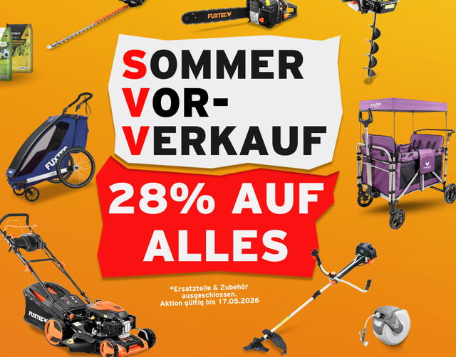 👩‍🌾 Fuxtec Sommer Vor Verkauf: 28% Rabatt auf ALLES – z.B. FX-CT700 Bollerwagen für 148,18€ (statt 214€)