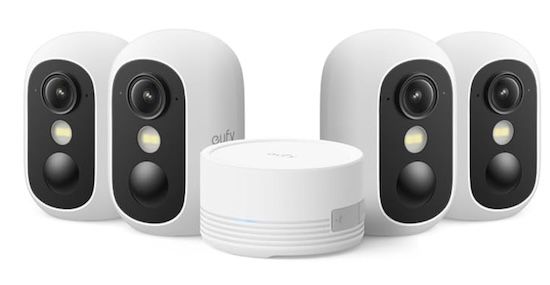 📷 4x eufy eufyCam C35 (für innen und außen) mit Nachtsicht inkl. HomeBase für 178,99€ (statt 239€)