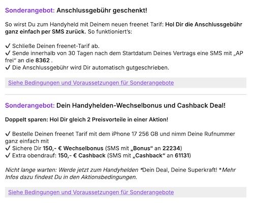 đ TOP! đ±Apple iPhone 17 fĂŒr 248⏠+ Telekom Allnet 50GB fĂŒr 39,95⏠mtl. + đ° 300⏠Bonus đ TOP! đ±Apple iPhone 17 fĂŒr 248⏠+ Telekom Allnet 50GB fĂŒr 39,95⏠mtl. + đ° 300⏠Bonus