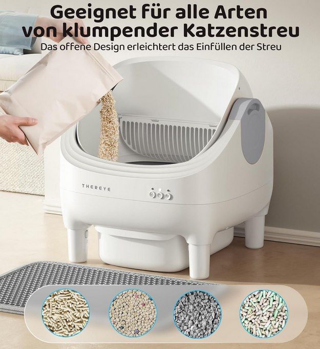 😻 Thereye ER SC06 selbstreinigende Katzentoilette mit App Steuerung für 129€ (statt 170€)