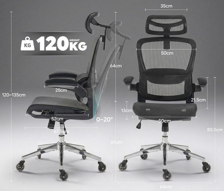 💺 Ergoreal W05 Bürostuhl mit 3D Kopfstütze für 74,50€ (statt 139€)