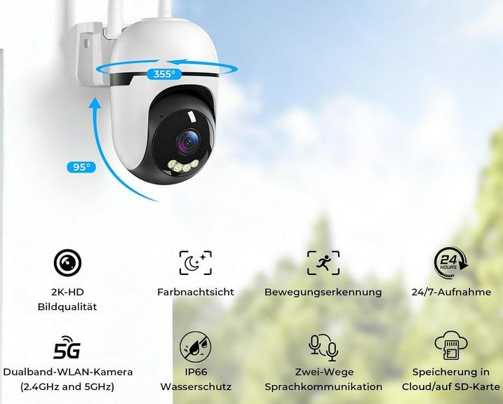 👀 2x Suloron 2K Außenüberwachungskamera mit Farbnachtsicht für 34,99€ (statt 45€)