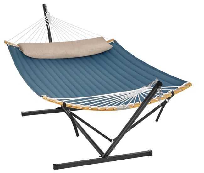 🦥 SONGMICS Hängematte mit Gestell aus Metall für 84,99€ (statt 100€)