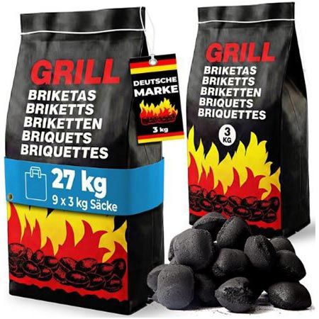 🥩 27kg Deuba Holzkohle Grillbriketts für 33,95€ (statt 40€) – 3,77€ pro Packung