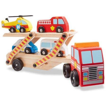 🚗 Melissa & Doug Holz Autotransporter Set, 6-tlg. für 15,39€ (statt 22€)