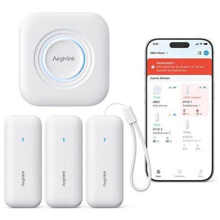 🌡️ AEGISLINK WiFi Hygro- & Thermometer Set mit App für 35,99€ (statt 60€)