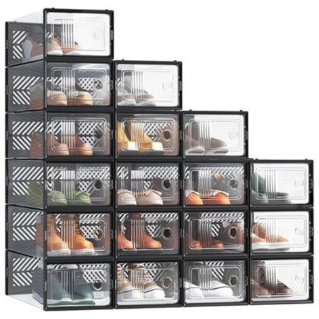 18er Set SONGMICS Schuhboxen, falt- & stapelbar für 26,39€ (statt 33€)