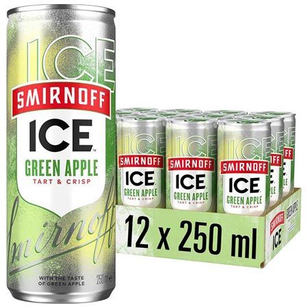 🍏 12er Pack Smirnoff Ice Green Apple Dosen, 10% Alk., 250ml ab 17,35€ (statt 33€)