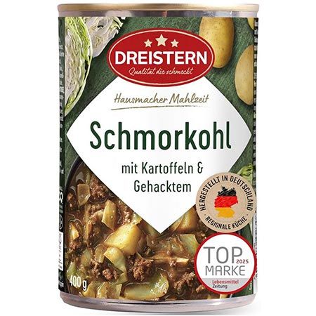 🍲 4x Dreistern Schmorkohl mit Kartoffeln & Schweinehack, 400g ab 8,96€ (statt 14€)