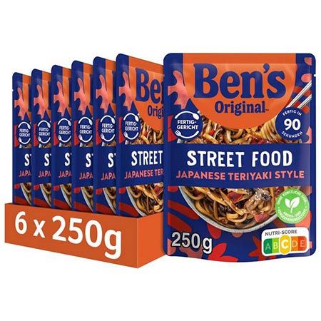 🍜 6er Pack Bens Original Street Food Japanese Teriyaki Style Noodles ab 12,91€ (statt 18€)
