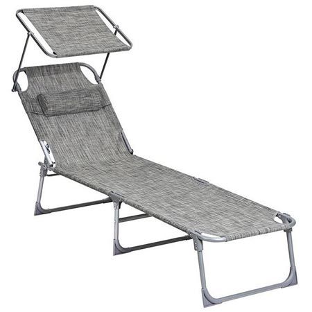 ☀️ Songmics Liege mit Sonnendach in Dunkelgrau für 34,99€ (statt 45€)