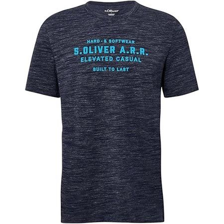 👕 s.Oliver Navy Meliertes Logo T-Shirt für 9,99€ (statt 19€)