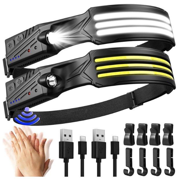 💡 2x LED Stirnlampe mit 3000LM & 8 Modi für 13,25€ (statt 24€)