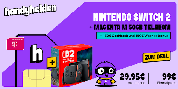 🍄🎮 Nintendo Switch 2 inkl. Mario Kart World für 103,90€ + Telekom 50GB für 29,95€ mtl. + 300€ Bonus 🍄🎮 Nintendo Switch 2 inkl. Mario Kart World für 103,90€ + Telekom 50GB für 29,95€ mtl. + 300€ Bonus
