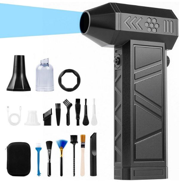 💨 Anbull elektrisches Staubgebläse 140.000 U/min + viel Zubehör für 16€ (statt 20€)
