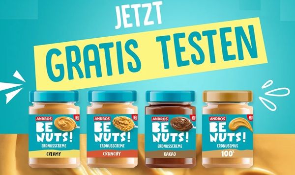 Andros Be Nuts! Erdnusscreme gratis ausprobieren