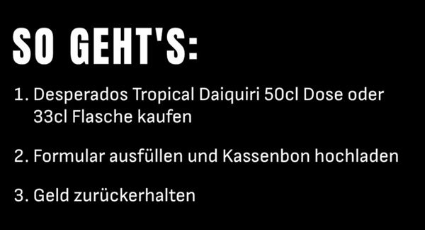 Einmal Desperados Tropical Daiquiri kostenlos