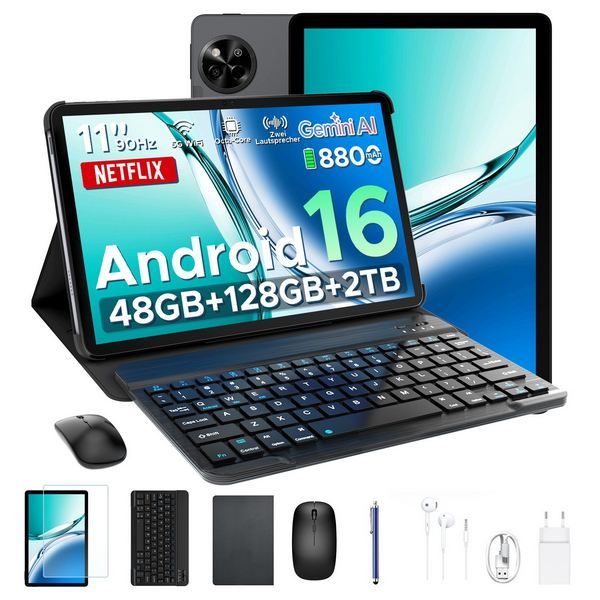 📱 AORLYM AP11 Android 16 Tablet mit 11″ Display + Tastatur & Stift für 99,99€ (statt 200€)