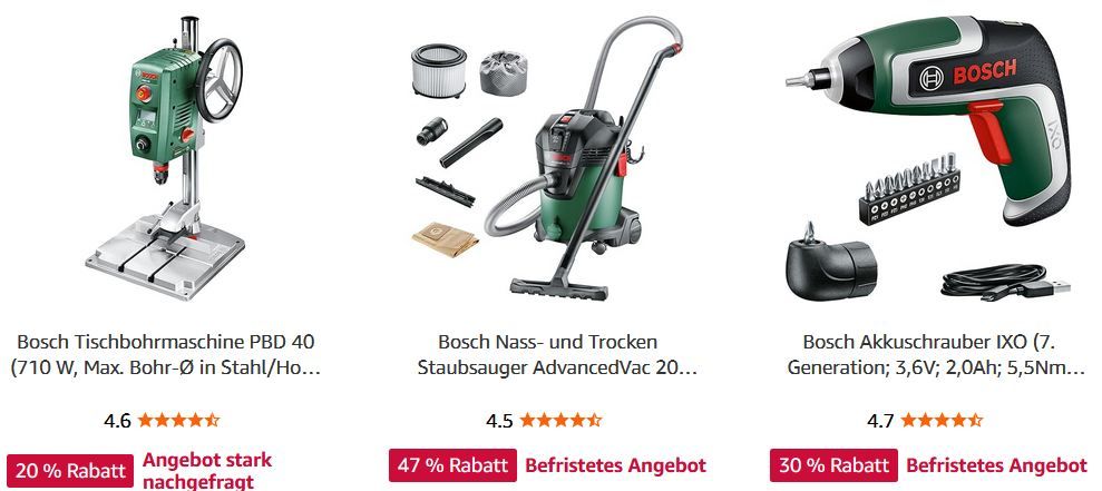 🔥🧰 Amazon: Bosch Aktionstage mit über  40% Rabatt auf Werkzeug, Garten & mehr