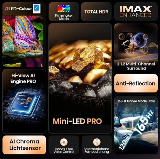 📺 Hisense 75U7Q Pro 75 4K Mini LED Smart TV mit 165Hz für 949€ (statt 1.177€)