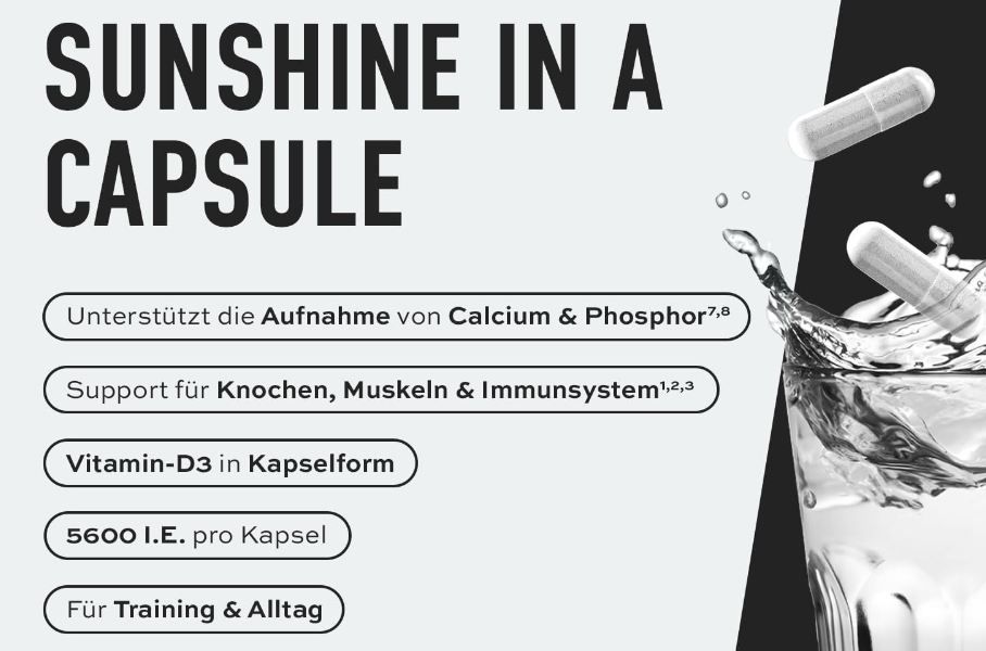 ☀️ 120er Pack ESN Vitamin D3 Kapseln, hochdosiert ab 7€ (statt 10€)