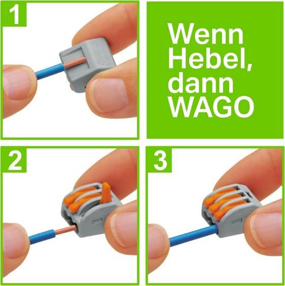 🔌 50er Pack Wago Classic 2 Leiter Verbindungsklemmen bis 4mm² für 9,99€ (statt 16€)