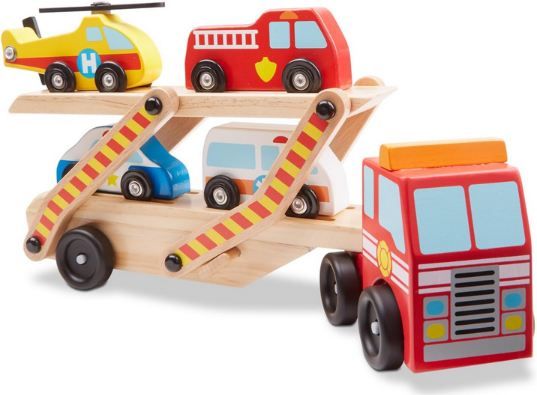 🚗 Melissa & Doug Holz Autotransporter Set, 6 tlg. für 15,39€ (statt 22€)