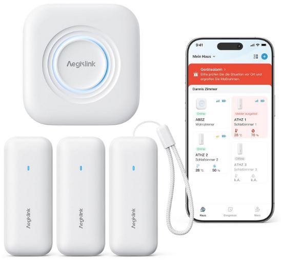 🌡️ AEGISLINK WiFi Hygro- & Thermometer Set mit App für 35,99€ (statt 60€) 🌡️ AEGISLINK WiFi Hygro & Thermometer Set mit App für 35,99€ (statt 60€)